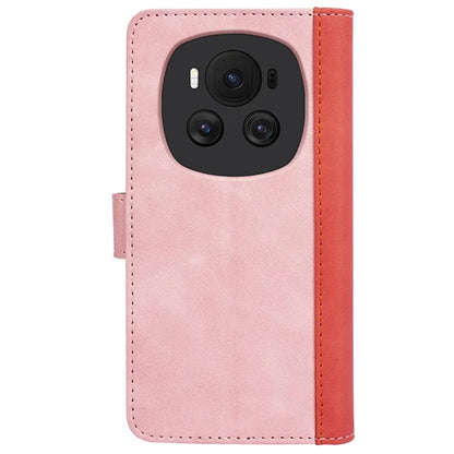 For Honor Magic6 5G Shockproof Case PU Leather Color Splicing Wallet Phone Cover