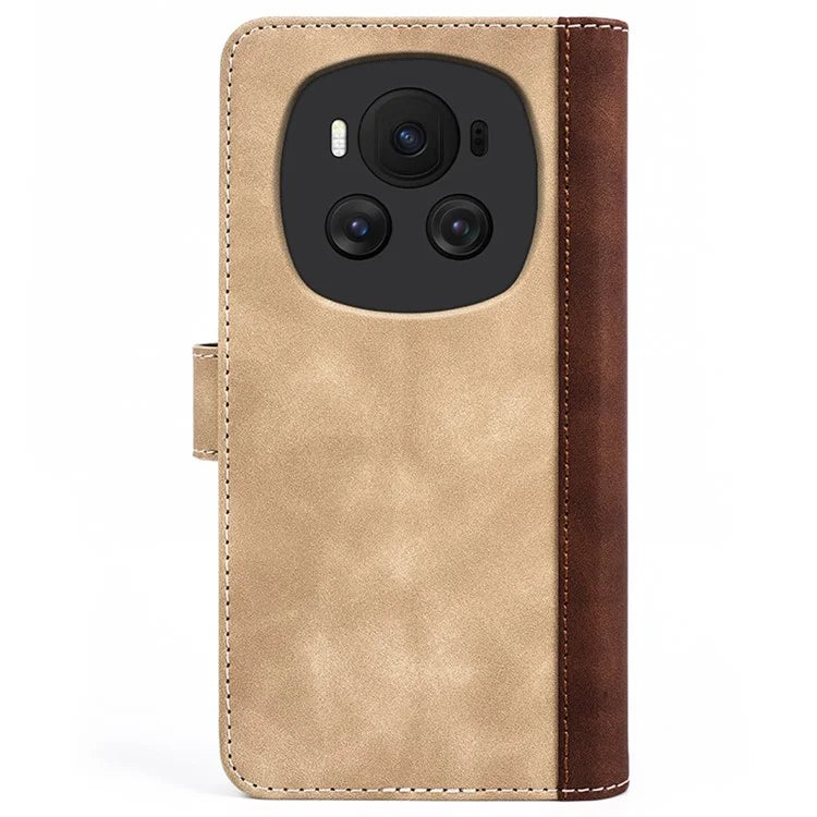 For Honor Magic6 5G Shockproof Case PU Leather Color Splicing Wallet Phone Cover