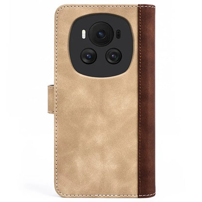 For Honor Magic6 5G Shockproof Case PU Leather Color Splicing Wallet Phone Cover