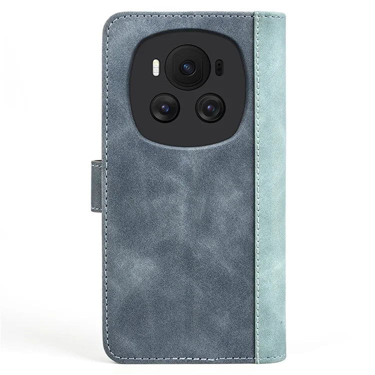 For Honor Magic6 5G Shockproof Case PU Leather Color Splicing Wallet Phone Cover