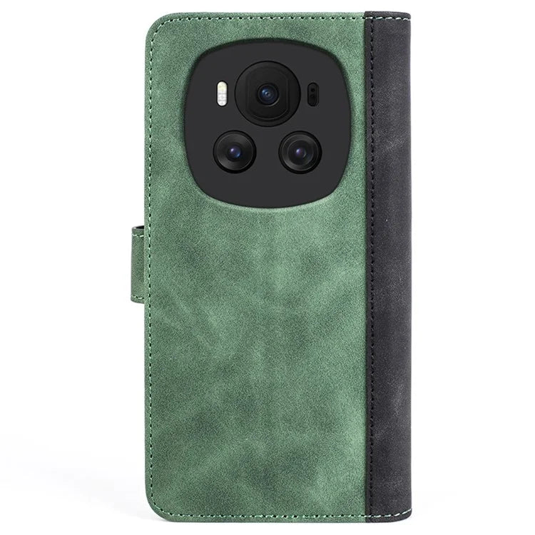 For Honor Magic6 5G Shockproof Case PU Leather Color Splicing Wallet Phone Cover