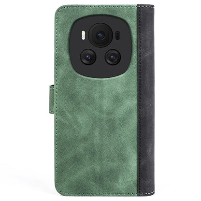 For Honor Magic6 5G Shockproof Case PU Leather Color Splicing Wallet Phone Cover