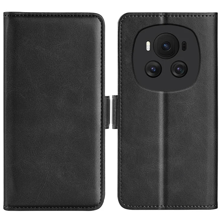 For Honor Magic6 5G Case Dual Magnetic Clasp Folio Leather Cell Phone Cover