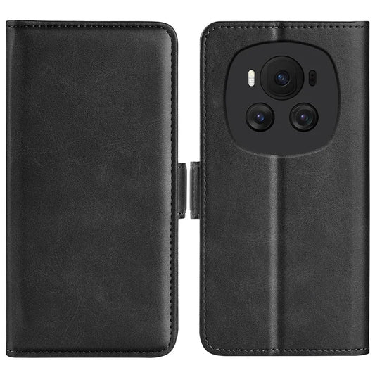 For Honor Magic6 5G Case Dual Magnetic Clasp Folio Leather Cell Phone Cover
