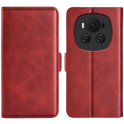 For Honor Magic6 5G Case Dual Magnetic Clasp Folio Leather Cell Phone Cover