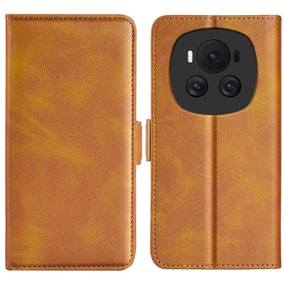 For Honor Magic6 5G Case Dual Magnetic Clasp Folio Leather Cell Phone Cover