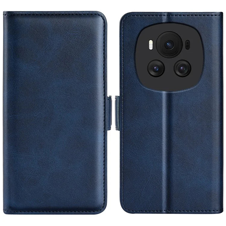For Honor Magic6 5G Case Dual Magnetic Clasp Folio Leather Cell Phone Cover