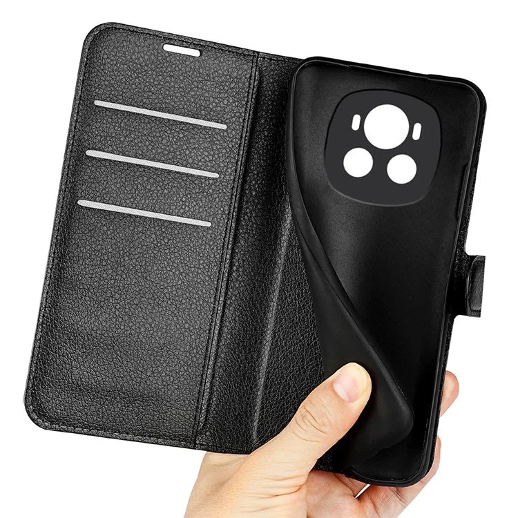 For Honor Magic6 5G Case Litchi Texture PU Leather Phone Cover