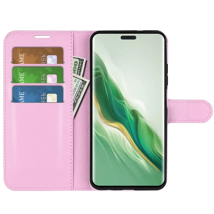 For Honor Magic6 5G Case Litchi Texture PU Leather Phone Cover