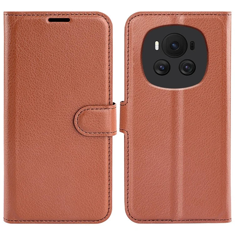 For Honor Magic6 5G Case Litchi Texture PU Leather Phone Cover