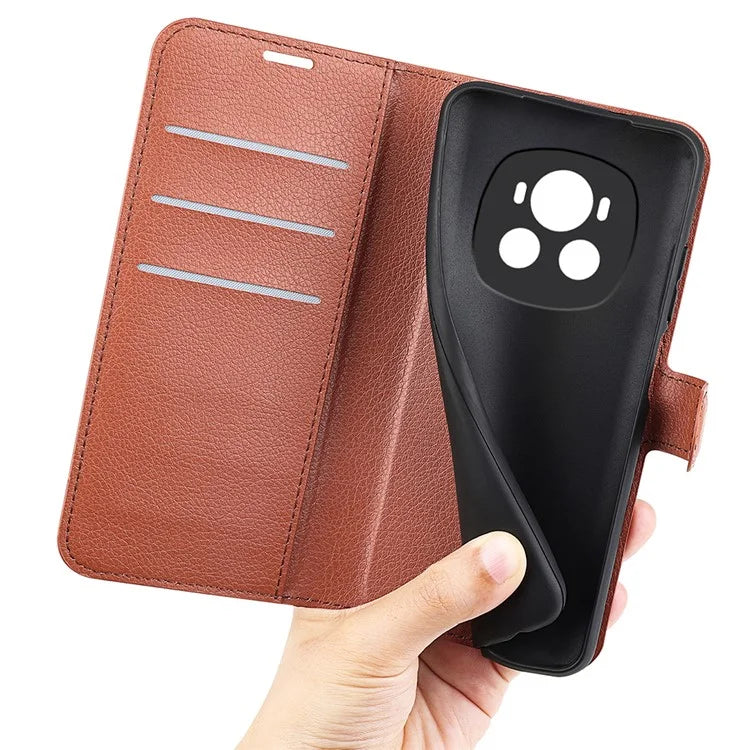For Honor Magic6 5G Case Litchi Texture PU Leather Phone Cover