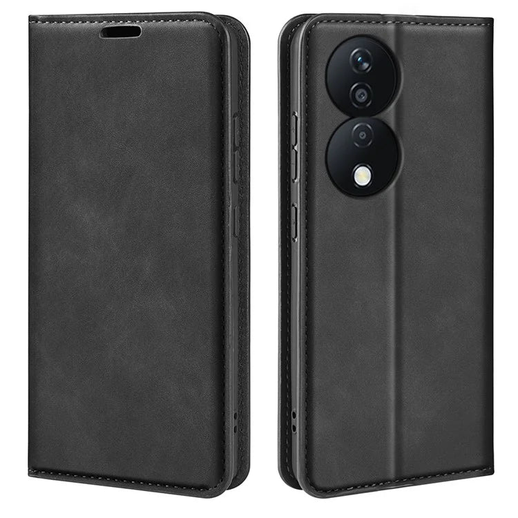 For Honor X7b 4G Shockproof Case Skin-Touch PU Leather Phone Cover