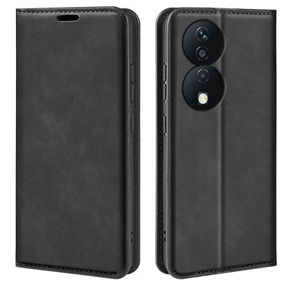 For Honor X7b 4G Shockproof Case Skin-Touch PU Leather Phone Cover
