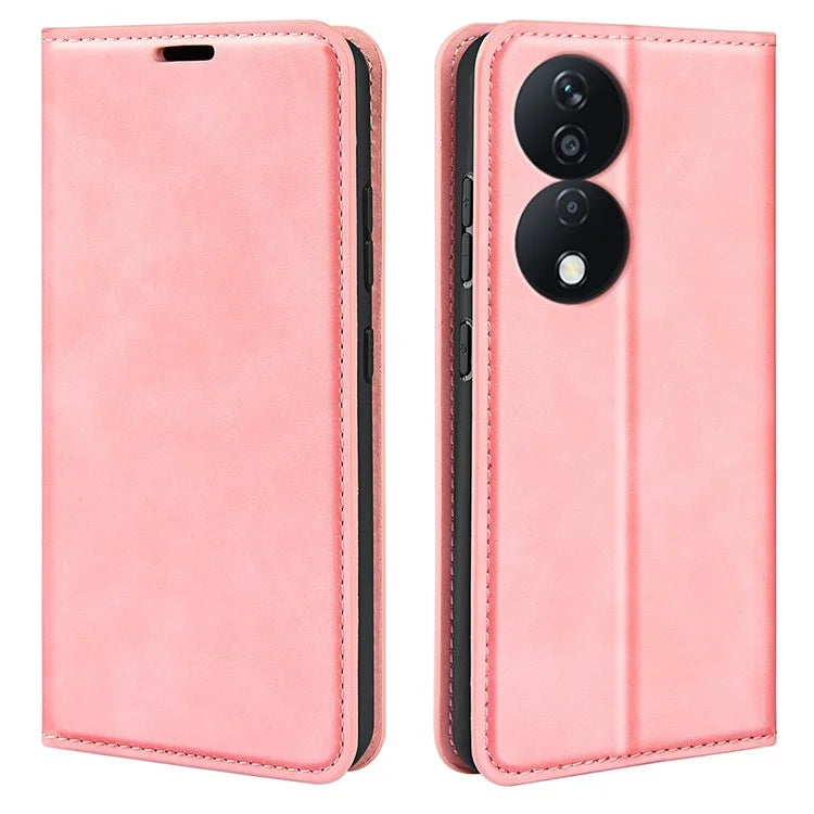 For Honor X7b 4G Shockproof Case Skin-Touch PU Leather Phone Cover