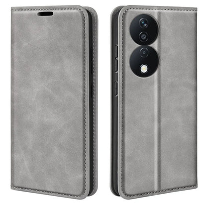 For Honor X7b 4G Shockproof Case Skin-Touch PU Leather Phone Cover