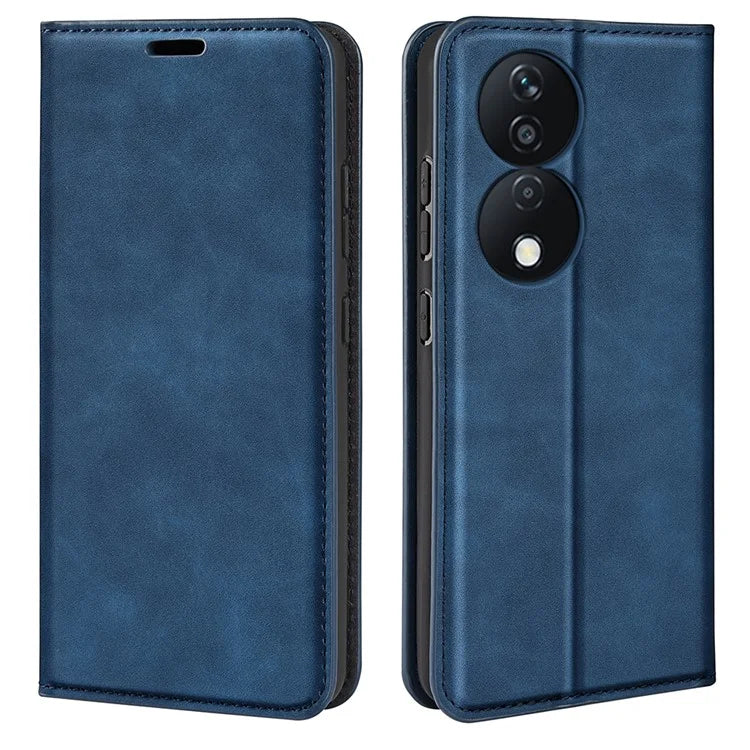 For Honor X7b 4G Shockproof Case Skin-Touch PU Leather Phone Cover