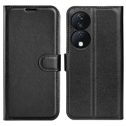 For Honor X7b 4G Shockproof Case Litchi Texture PU Leather Phone Cover
