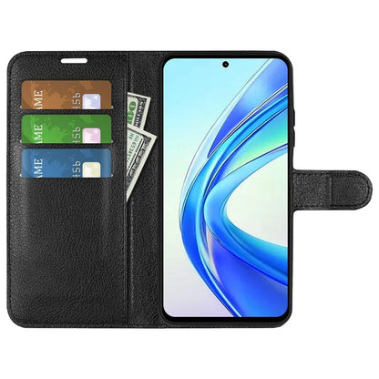 For Honor X7b 4G Shockproof Case Litchi Texture PU Leather Phone Cover