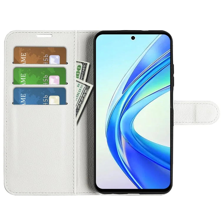 For Honor X7b 4G Shockproof Case Litchi Texture PU Leather Phone Cover