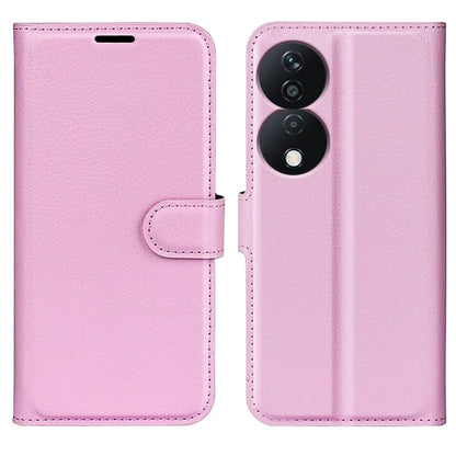 For Honor X7b 4G Shockproof Case Litchi Texture PU Leather Phone Cover