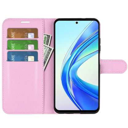For Honor X7b 4G Shockproof Case Litchi Texture PU Leather Phone Cover
