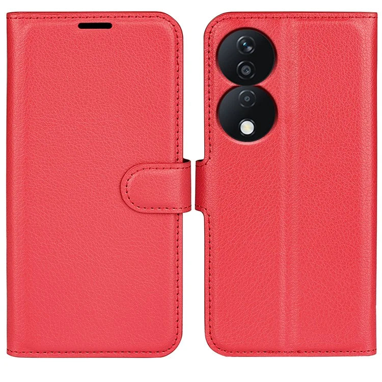 For Honor X7b 4G Shockproof Case Litchi Texture PU Leather Phone Cover
