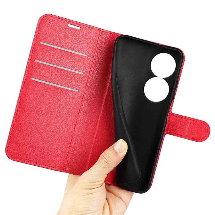 For Honor X7b 4G Shockproof Case Litchi Texture PU Leather Phone Cover