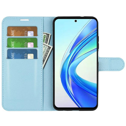 For Honor X7b 4G Shockproof Case Litchi Texture PU Leather Phone Cover