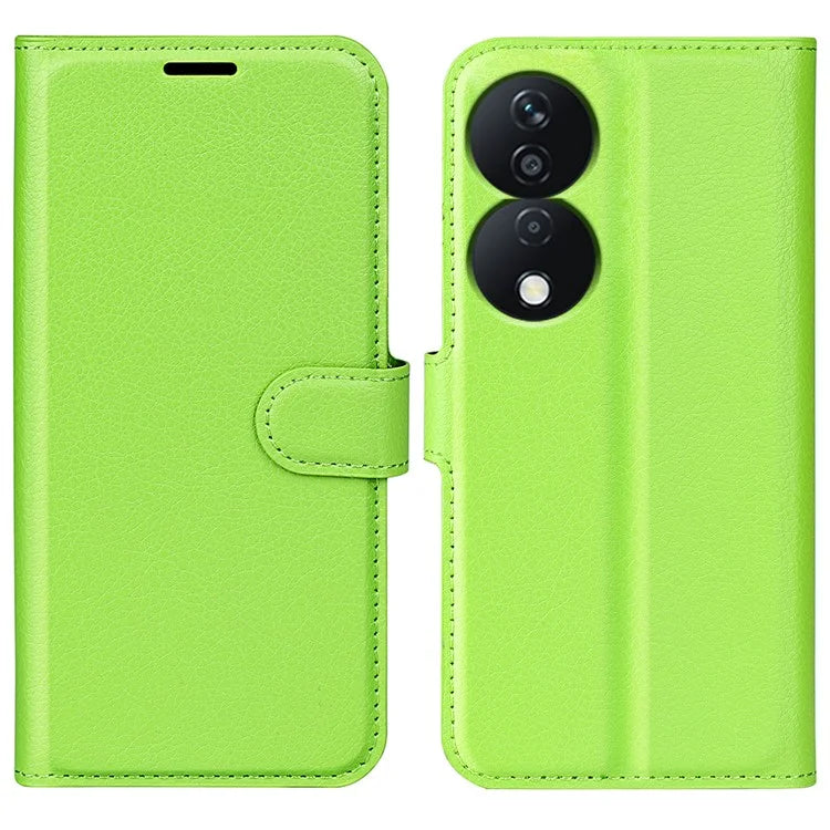 For Honor X7b 4G Shockproof Case Litchi Texture PU Leather Phone Cover