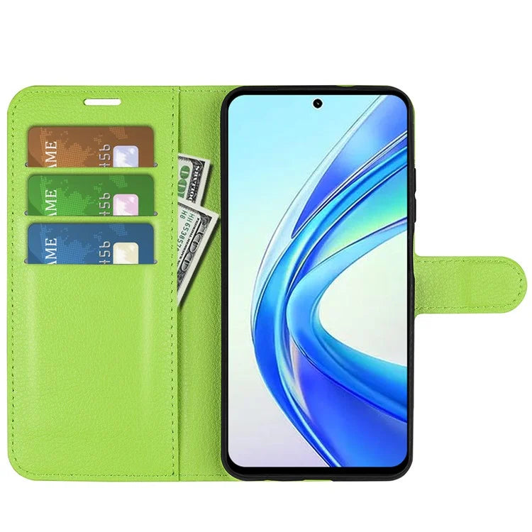 For Honor X7b 4G Shockproof Case Litchi Texture PU Leather Phone Cover