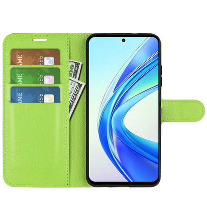For Honor X7b 4G Shockproof Case Litchi Texture PU Leather Phone Cover