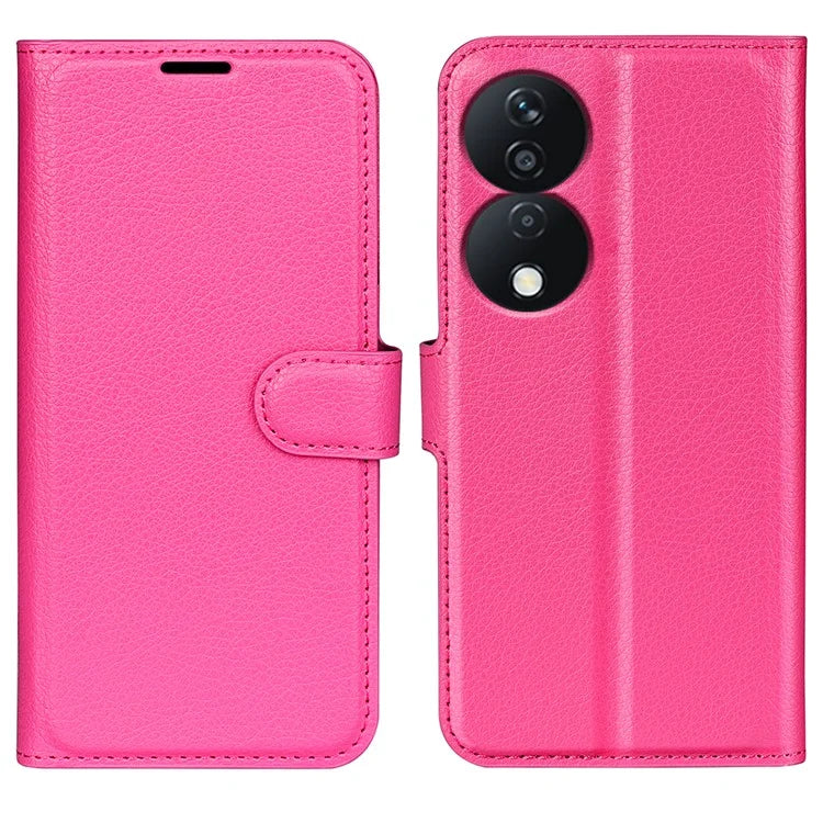For Honor X7b 4G Shockproof Case Litchi Texture PU Leather Phone Cover