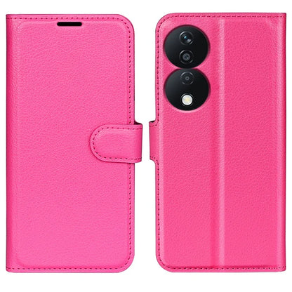 For Honor X7b 4G Shockproof Case Litchi Texture PU Leather Phone Cover