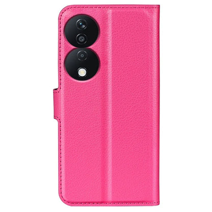 For Honor X7b 4G Shockproof Case Litchi Texture PU Leather Phone Cover