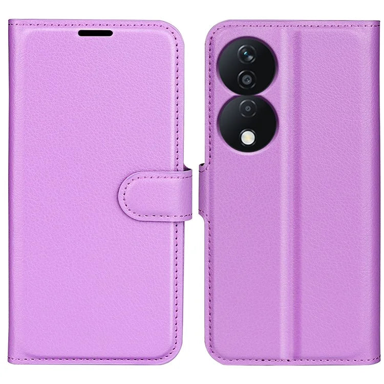 For Honor X7b 4G Shockproof Case Litchi Texture PU Leather Phone Cover