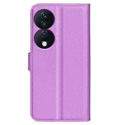 For Honor X7b 4G Shockproof Case Litchi Texture PU Leather Phone Cover
