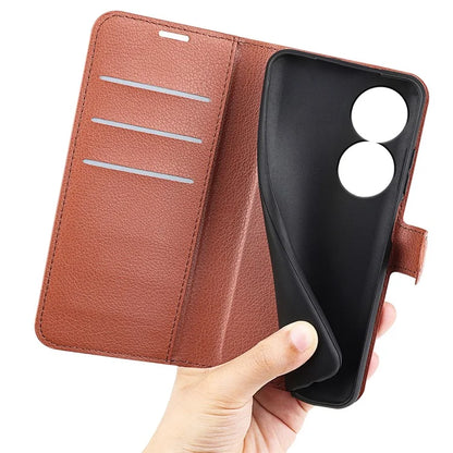 For Honor X7b 4G Shockproof Case Litchi Texture PU Leather Phone Cover