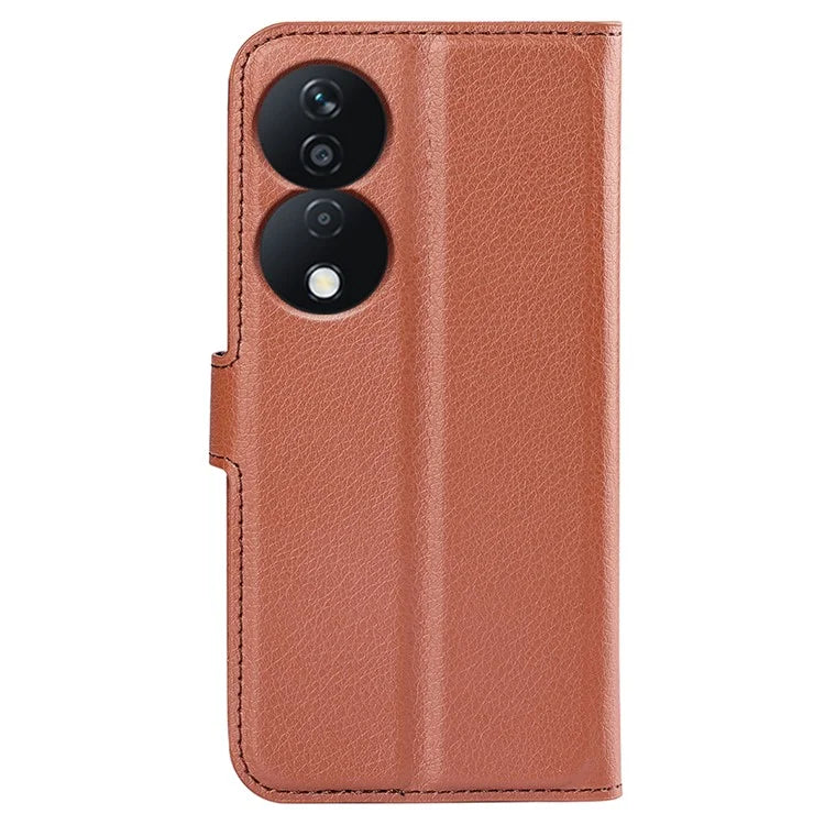 For Honor X7b 4G Shockproof Case Litchi Texture PU Leather Phone Cover