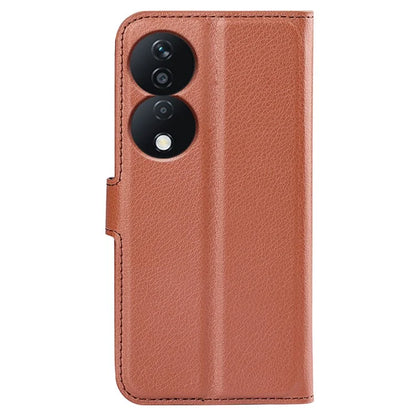 For Honor X7b 4G Shockproof Case Litchi Texture PU Leather Phone Cover