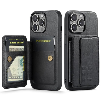 For iPhone 14 Pro Max Case Leather Coated TPU Drop-resistant RFID Blocking Phone Protector