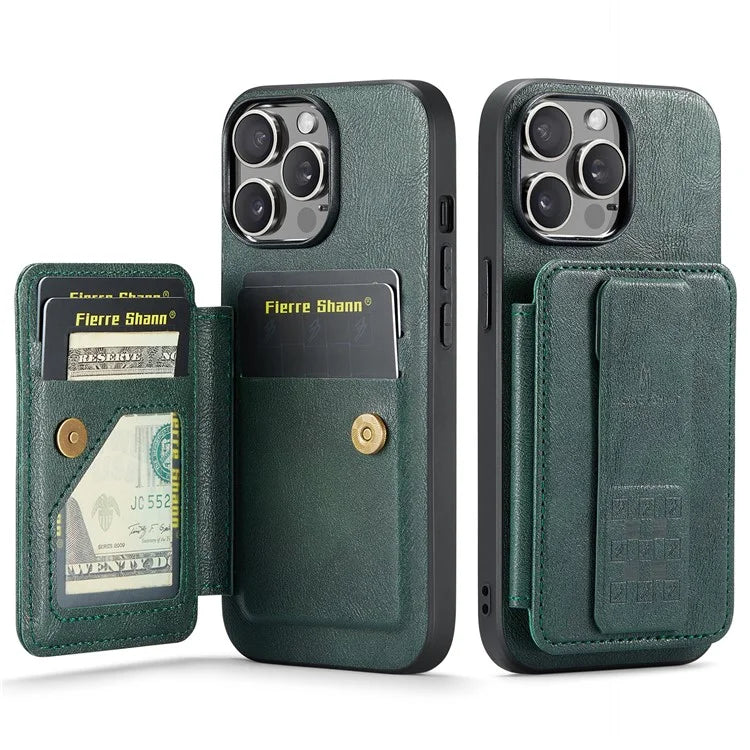 For iPhone 14 Pro Max Case Leather Coated TPU Drop-resistant RFID Blocking Phone Protector