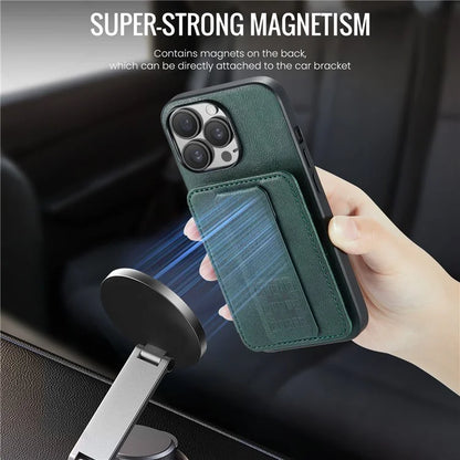 For iPhone 14 Pro Max Case Leather Coated TPU Drop-resistant RFID Blocking Phone Protector