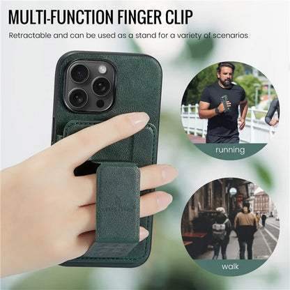For iPhone 14 Pro Max Case Leather Coated TPU Drop-resistant RFID Blocking Phone Protector