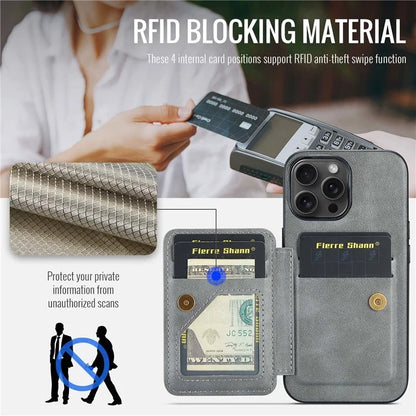 For iPhone 14 Pro Max Case Leather Coated TPU Drop-resistant RFID Blocking Phone Protector