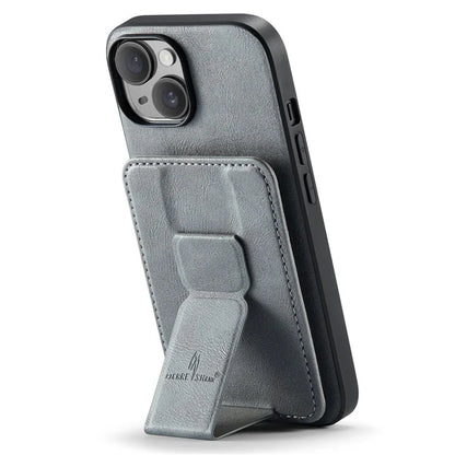 For iPhone 14 Plus Case Waxed Cowhide Texture Kickstand Protective Shell Fits Magnetic Car Holder