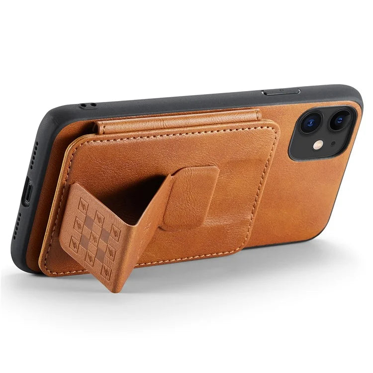 For iPhone 11 Case Finger Loop Leather+TPU Scratch-resistant Phone Cover