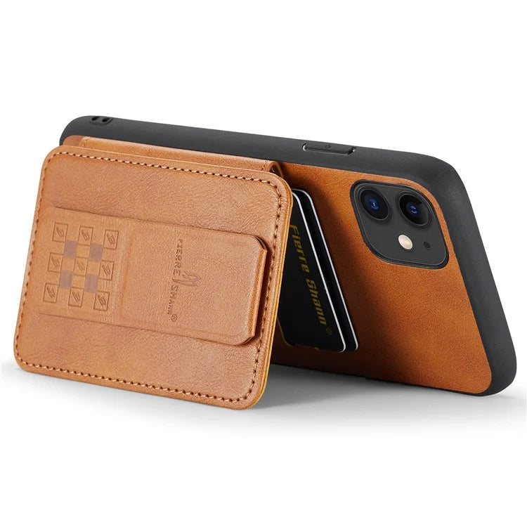For iPhone 11 Case Finger Loop Leather+TPU Scratch-resistant Phone Cover