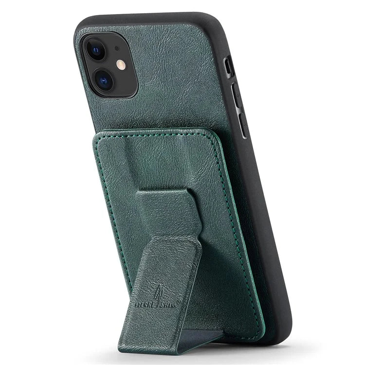 For iPhone 11 Case Finger Loop Leather+TPU Scratch-resistant Phone Cover