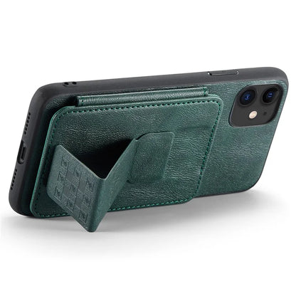 For iPhone 11 Case Finger Loop Leather+TPU Scratch-resistant Phone Cover