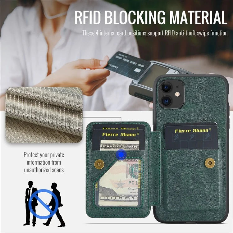 For iPhone 11 Case Finger Loop Leather+TPU Scratch-resistant Phone Cover